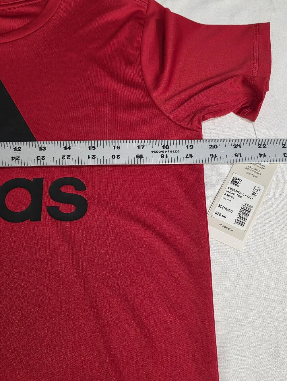 adidas Aeroready Performance Youth Size XL (18/20) Short-Sleeve Logo Tee